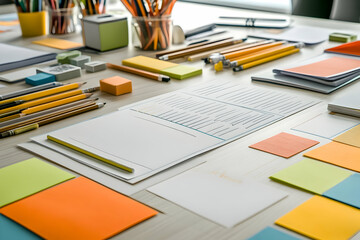 Colorful Office Workspace Illustration