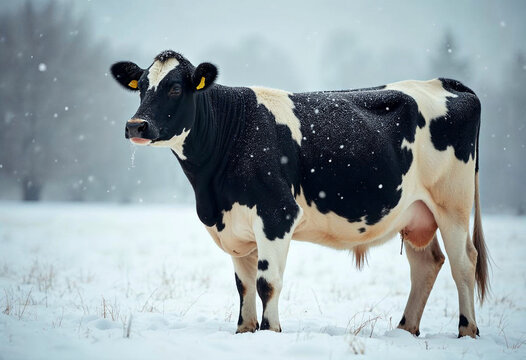 cow in winter