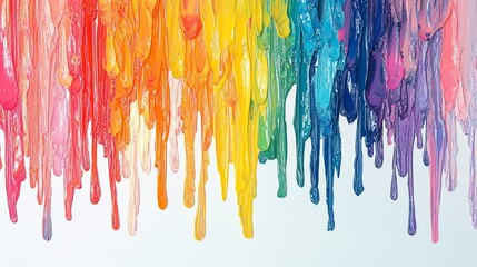A vibrant display of dripping paint in various colors, creating an artistic effect.