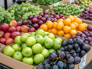 Colorful Fruit Market Stall Photo