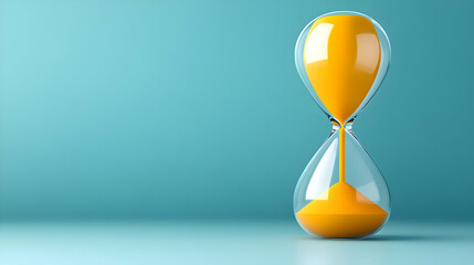 3D Hourglass Illustration, Yellow Sand