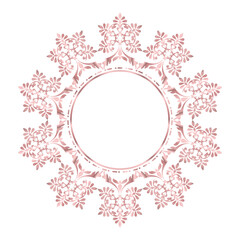 Vintage Round Wreath rose gold circular frame in retro style, barroco, Flower decorative ornament, element for greeting cards, invitation, menu. Stylish vector graphics. Victorian traditional style