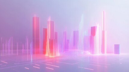 Futuristic Abstract Concept of Glowing Graphs