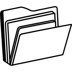 File Folder Line Art Vector Design