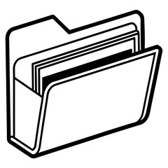 File Folder Line Art Vector Design