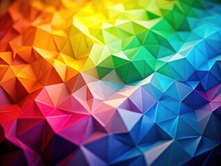 Obraz premium Stunning polygonal rainbow gradient. Tilt-shift effect. Low-poly design. Perfect website background.