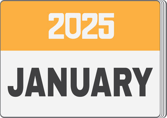 January 2025 vector illustration design