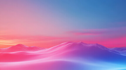 Pastel Mountains Under a Vibrant Sky