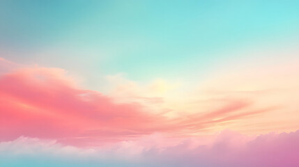 Obraz premium Pastel Sky Cloudscape Dreamlike Hues Soft