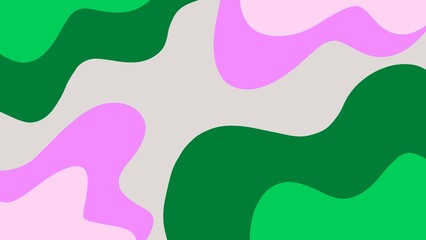 Aesthetic abstract background of green and pink waves