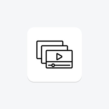 recommend clip art: Video Playlist line icon , vector, pixel perfect, illustrator file