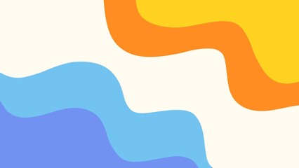 Abstract aesthetic background of blue and orange waves