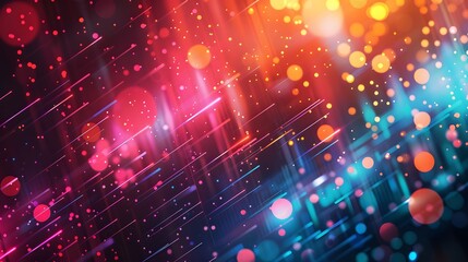 Obraz premium Colorful abstract background with light streaks and bokeh effects