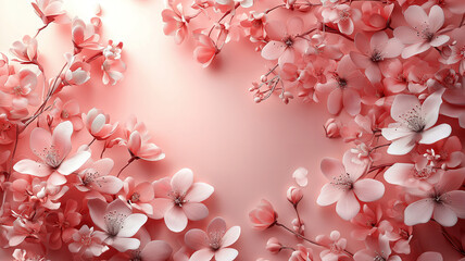 Obraz premium Charming light pink floral background creating elegant templates for special occasions