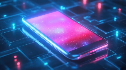 A conceptual design of a fitness app glowing on a smartphone screen