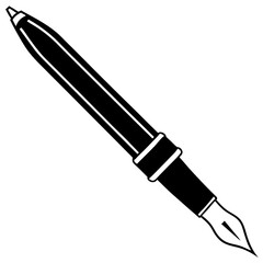 Fountain Pen Line Art Vector Design