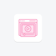 Video Player duotone line icon , vector, pixel perfect, illustrator file