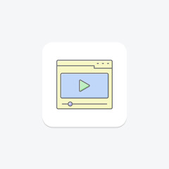 Video lineal color icon , vector, pixel perfect, illustrator file