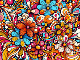 Psychedelic flower background
