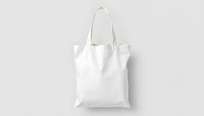 Tote bag canvas white cotton fabric cloth eco shopping sack mockup blank template isolated on grey background (clipping path), Paper Cutout style. isolated with white shades