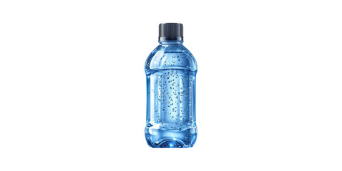 Fototapeta premium Plastic water bottle with bubbles isolated on transparent background
