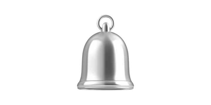 Silver Bell Icon Isolated on Transparent Background