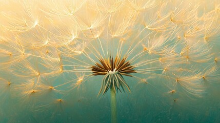 Obraz premium Delicate Dandelion Seeds with Soft Light Background in Nature