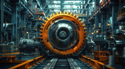 Fototapeta premium Industrial Gear: A Symphony of Steel and Precision