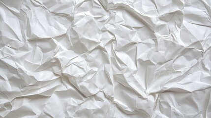 Obraz premium top view on white color crumpled paper, texture background 