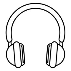 Headphones Line Art Vector Design