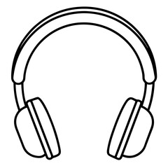 Headphones Line Art Vector Design