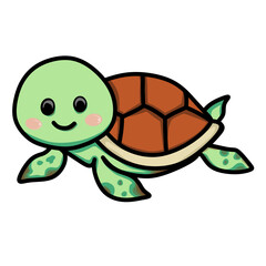 Cartoon of a cute turtle