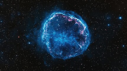 Obraz premium Cosmic Beauty of a Colorful Planetary Nebula Surrounded by Stars in Deep Space Photography