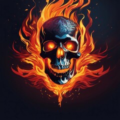 skull on fire