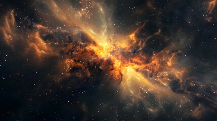 Vibrant Cosmic Explosion in Space with Glowing Stars and Nebulae
