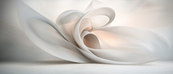 Abstract Swirling Fabric Elegant Draped Curves Soft Light Neutral Tones Modern Design Background