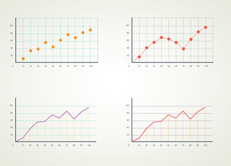 Set of elements chart for infographics graphs diagrams Chart in color