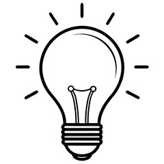 Lightbulb Idea Line Art Vector Design