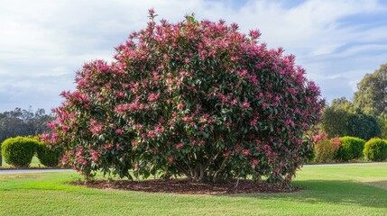 Obraz premium Syzygium smithii lush outdoor plant with vibrant flowers ideal for gardens and landscaping in natural settings