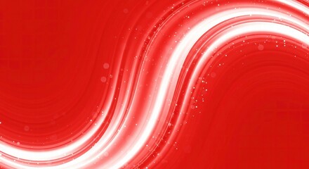 Abstract Red Wave: A captivating abstract design features a dynamic white wave flowing across a vibrant red background, evoking a sense of motion and energy.