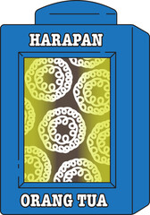 Illustration of a Traditional Indonesian Cracker Tin Snack