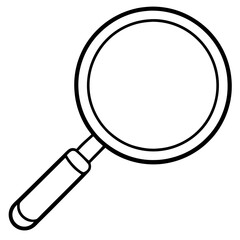 Magnifying Glass Line Art Vector Illustration