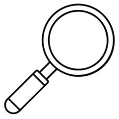 Magnifying Glass Line Art Vector Illustration