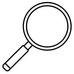 Magnifying Glass Line Art Vector Illustration