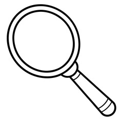 Magnifying Glass Line Art Vector Illustration