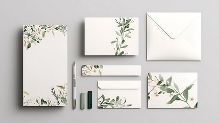 A personalized stationery set with custom-designed paper and envelopes. Showcase the elegant and practical nature of customizable products.