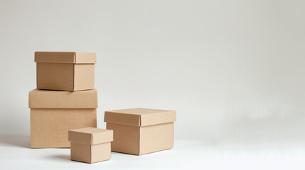 Obraz premium cardboard boxes on white background