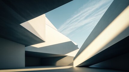 Geometric Skylight Revealing Dynamic Light and Shadow Patterns in Modern Architecture
