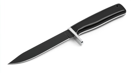 Obraz premium Black Hunting Knife: Camping, Survival, and Outdoor Gear