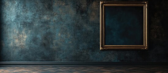 Textured dark wall with ornate gold frame perfect for displaying artwork or decor in stylish interior settings